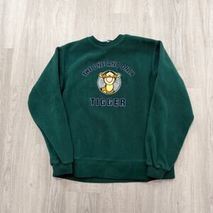 Vintage Disney The One and Only Tigger Sweatshirt Medium Green Crewneck Fleece